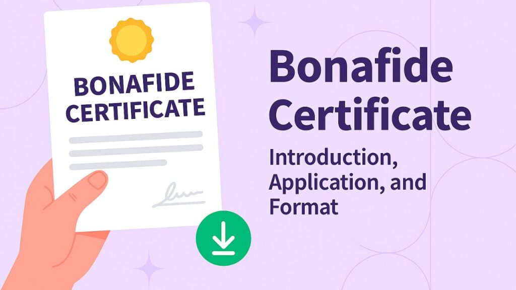 Bonafide Certificate