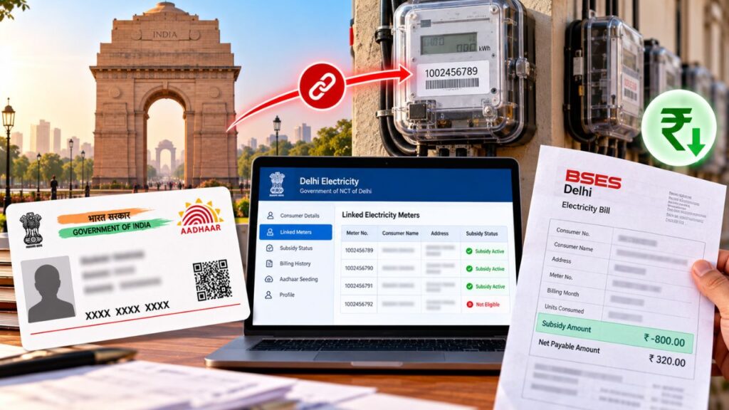 दिल्ली में बिजली सब्सिडी के लिए आधार अनिवार्य